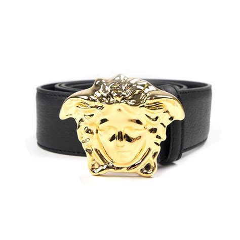 black and gold versace medusa belt